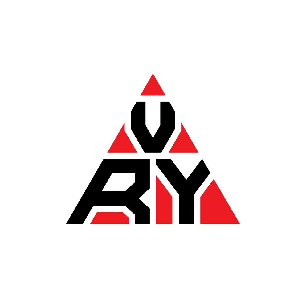 vry diseño de logotipo de letra triangular con forma de triángulo. monograma de diseño de logotipo de triángulo vry. plantilla de logotipo de vector de triángulo vry con color rojo. logotipo triangular vry logotipo simple, elegante y lujoso.