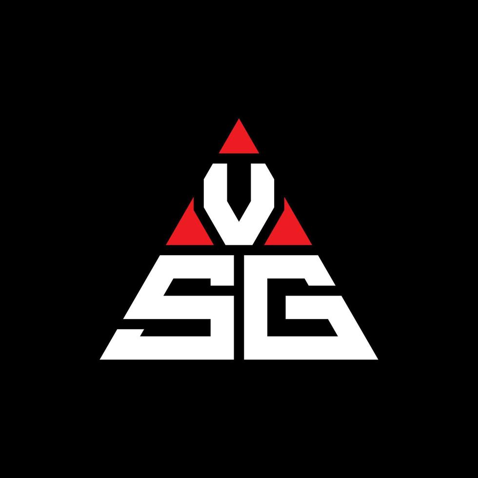 diseño de logotipo de letra de triángulo vsg con forma de triángulo. monograma de diseño de logotipo de triángulo vsg. plantilla de logotipo de vector de triángulo vsg con color rojo. logo triangular vsg logo simple, elegante y lujoso.