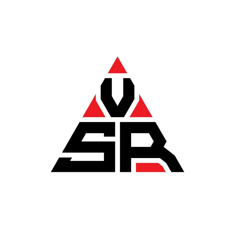 diseño de logotipo de letra de triángulo vsr con forma de triángulo. monograma de diseño del logotipo del triángulo vsr. plantilla de logotipo de vector de triángulo vsr con color rojo. logo triangular vsr logo simple, elegante y lujoso.