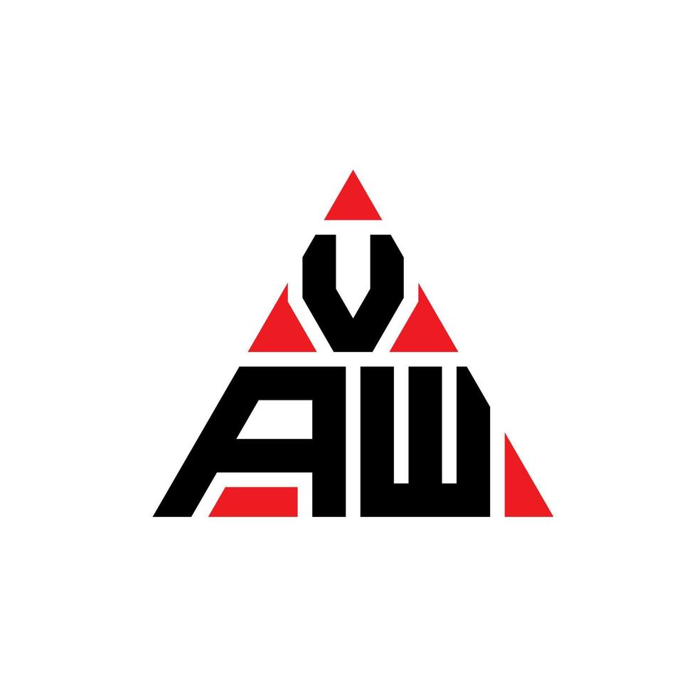 diseño de logotipo de letra triangular vaw con forma de triángulo. monograma de diseño de logotipo de triángulo vaw. plantilla de logotipo de vector de triángulo vaw con color rojo. logotipo triangular vaw logotipo simple, elegante y lujoso.