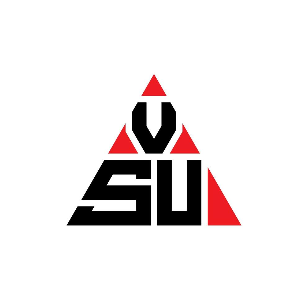 VSU triangle letter logo design with triangle shape. VSU triangle logo design monogram. VSU triangle vector logo template with red color. VSU triangular logo Simple, Elegant, and Luxurious Logo.