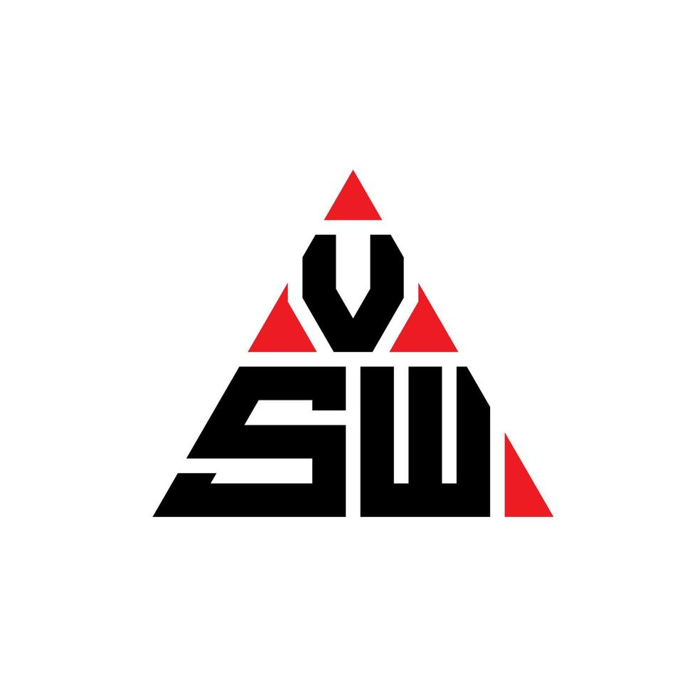 diseño de logotipo de letra de triángulo vsw con forma de triángulo. monograma de diseño de logotipo de triángulo vsw. plantilla de logotipo de vector de triángulo vsw con color rojo. logo triangular vsw logo simple, elegante y lujoso.