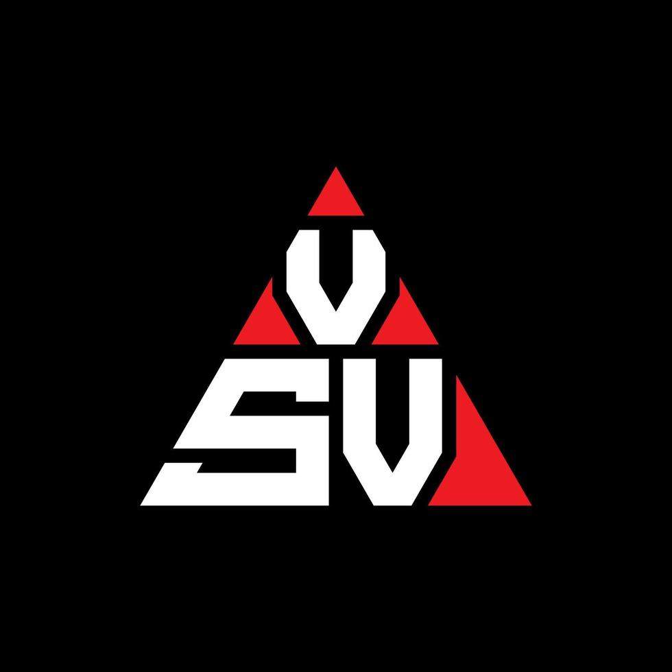 diseño de logotipo de letra de triángulo vsv con forma de triángulo. monograma de diseño del logotipo del triángulo vsv. plantilla de logotipo de vector de triángulo vsv con color rojo. logo triangular vsv logo simple, elegante y lujoso.