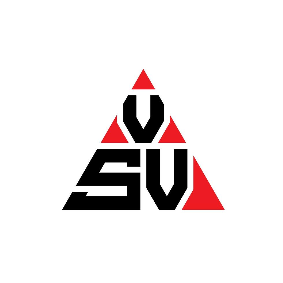 diseño de logotipo de letra de triángulo vsv con forma de triángulo. monograma de diseño del logotipo del triángulo vsv. plantilla de logotipo de vector de triángulo vsv con color rojo. logo triangular vsv logo simple, elegante y lujoso.