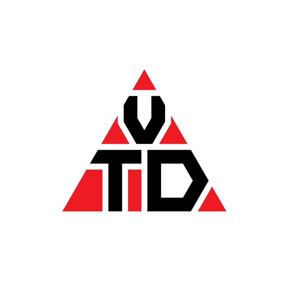 VTD triangle letter logo design with triangle shape. VTD triangle logo design monogram. VTD triangle vector logo template with red color. VTD triangular logo Simple, Elegant, and Luxurious Logo.