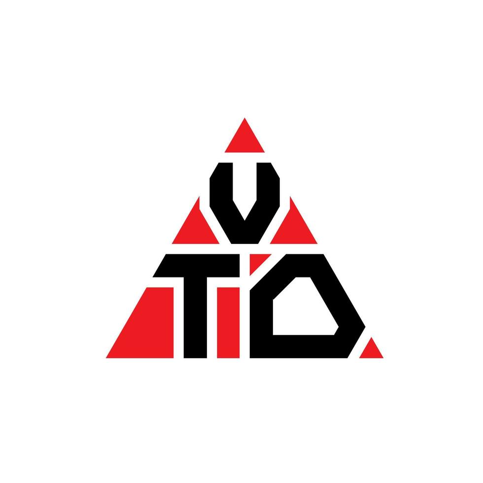 diseño de logotipo de letra triangular vto con forma de triángulo. monograma de diseño de logotipo de triángulo vto. plantilla de logotipo de vector de triángulo vto con color rojo. logotipo triangular vto logotipo simple, elegante y lujoso.