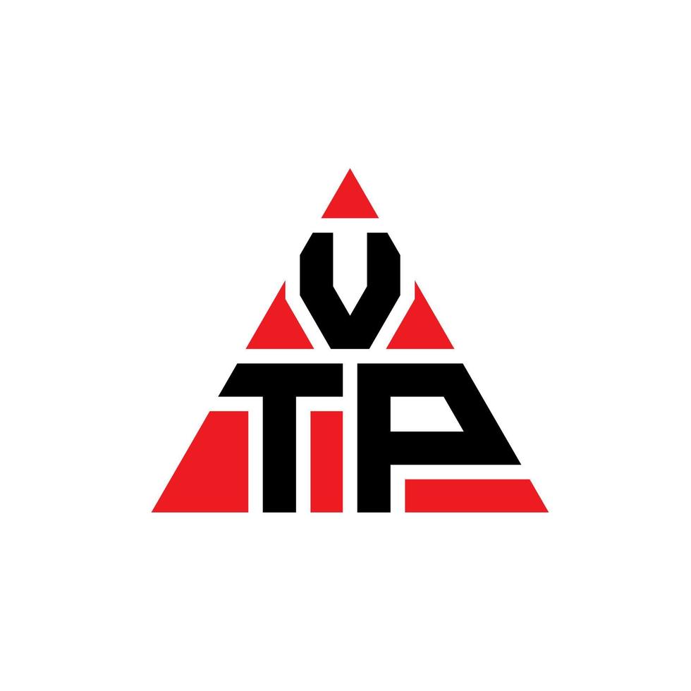 diseño de logotipo de letra triangular vtp con forma de triángulo. monograma de diseño de logotipo de triángulo vtp. plantilla de logotipo de vector de triángulo vtp con color rojo. logotipo triangular vtp logotipo simple, elegante y lujoso.