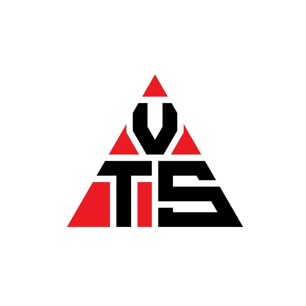 vts diseño de logotipo de letra triangular con forma de triángulo. monograma de diseño de logotipo de triángulo vts. plantilla de logotipo de vector de triángulo vts con color rojo. logotipo triangular vts logotipo simple, elegante y lujoso.