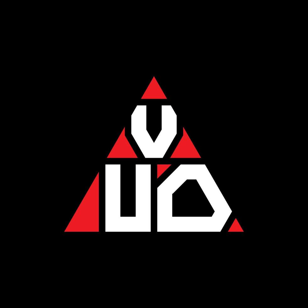 diseño de logotipo de letra de triángulo vuo con forma de triángulo. monograma de diseño de logotipo de triángulo vuo. plantilla de logotipo de vector de triángulo vuo con color rojo. logotipo triangular vuo logotipo simple, elegante y lujoso.