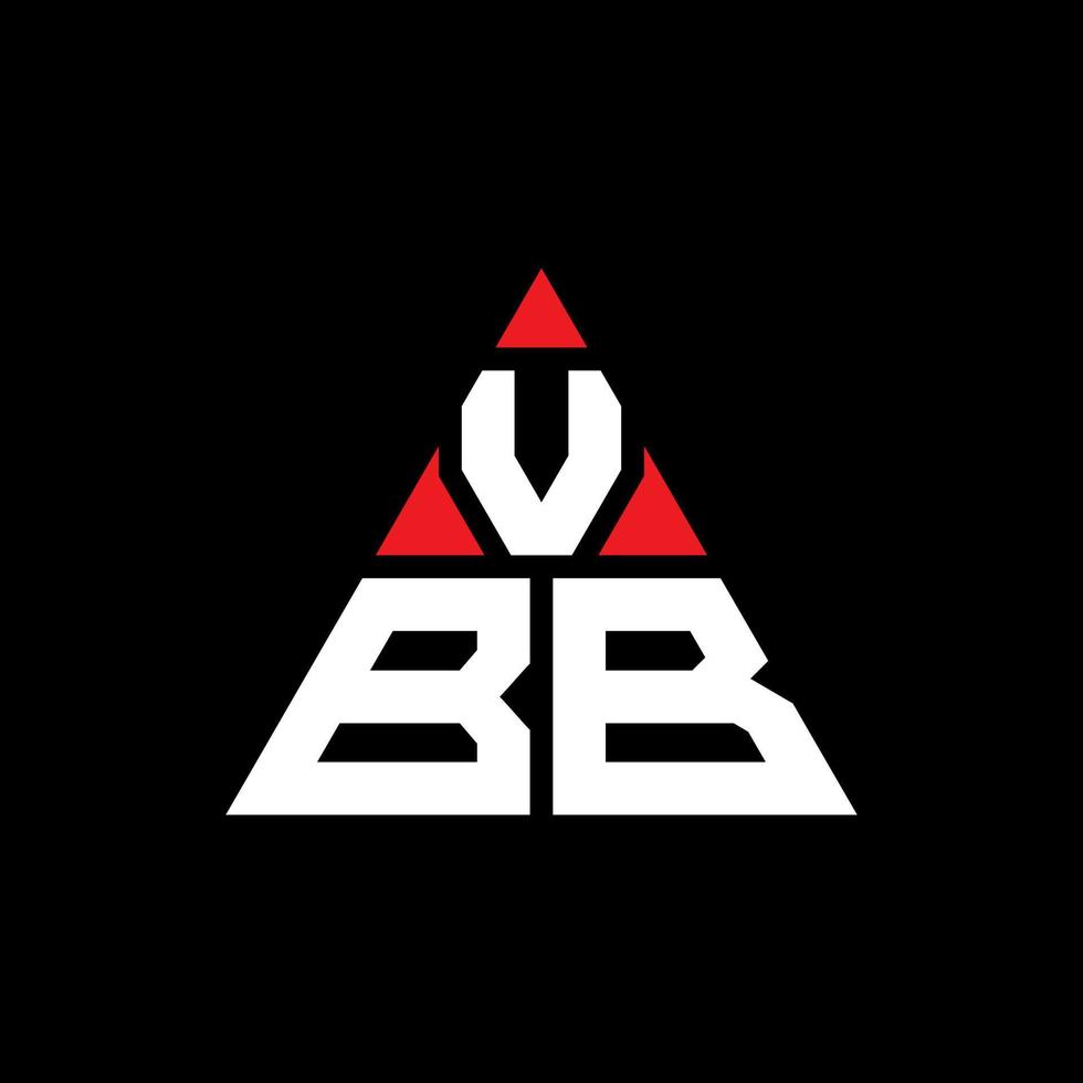 VBB triangle letter logo design with triangle shape. VBB triangle logo design monogram. VBB triangle vector logo template with red color. VBB triangular logo Simple, Elegant, and Luxurious Logo.