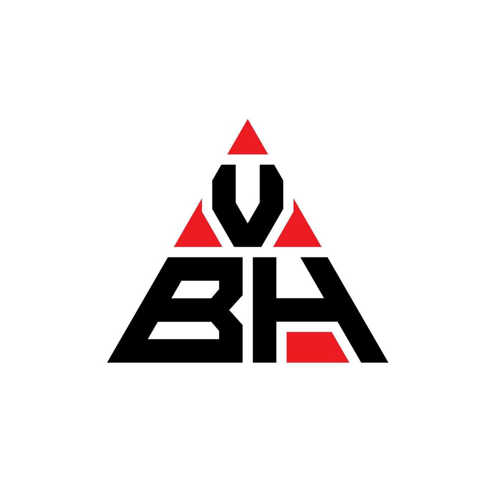 Diseño de logotipo de letra triangular vbh con forma de triángulo. monograma de diseño de logotipo de triángulo vbh. plantilla de logotipo de vector de triángulo vbh con color rojo. logotipo triangular vbh logotipo simple, elegante y lujoso.