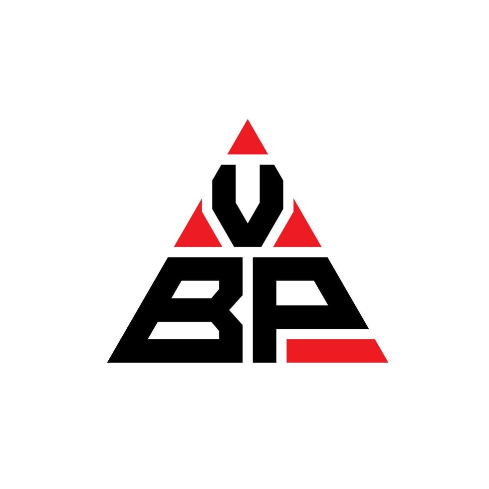 Diseño de logotipo de letra triangular vbp con forma de triángulo. monograma de diseño de logotipo de triángulo vbp. plantilla de logotipo de vector de triángulo vbp con color rojo. logotipo triangular vbp logotipo simple, elegante y lujoso.