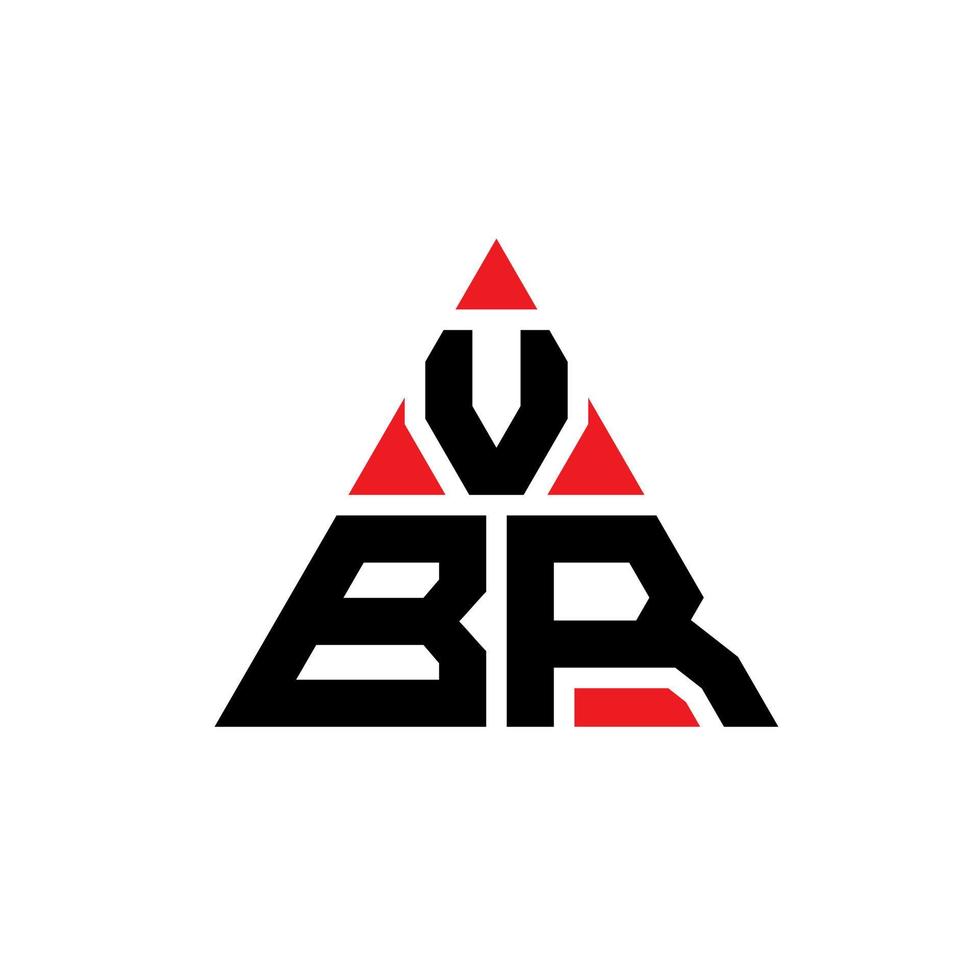 VBR triangle letter logo design with triangle shape. VBR triangle logo design monogram. VBR triangle vector logo template with red color. VBR triangular logo Simple, Elegant, and Luxurious Logo.