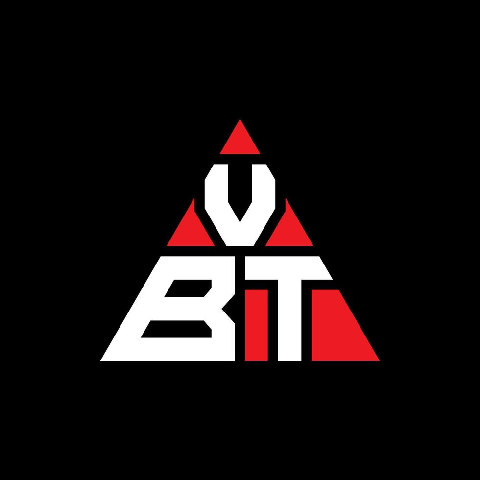 diseño de logotipo de letra de triángulo vbt con forma de triángulo. monograma de diseño de logotipo de triángulo vbt. plantilla de logotipo de vector de triángulo vbt con color rojo. logotipo triangular vbt logotipo simple, elegante y lujoso.