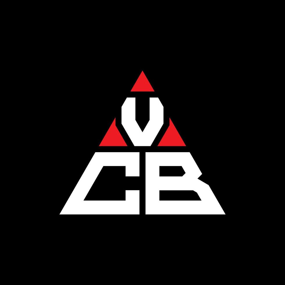 Diseño de logotipo de letra triangular vcb con forma de triángulo. monograma de diseño de logotipo de triángulo vcb. plantilla de logotipo de vector de triángulo vcb con color rojo. logotipo triangular vcb logotipo simple, elegante y lujoso.