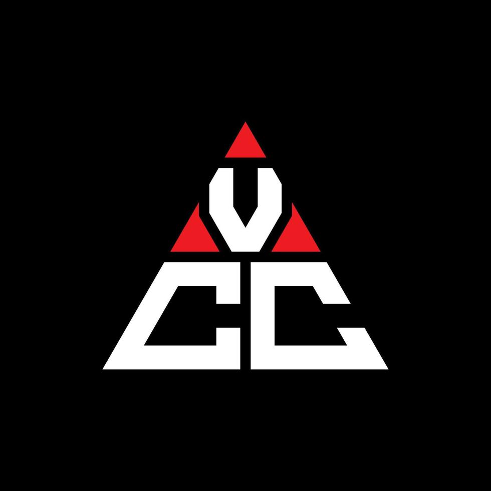 diseño de logotipo de letra triangular vcc con forma de triángulo. monograma de diseño de logotipo de triángulo vcc. plantilla de logotipo de vector de triángulo vcc con color rojo. logotipo triangular vcc logotipo simple, elegante y lujoso.