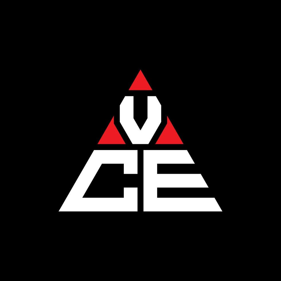 VCE triangle letter logo design with triangle shape. VCE triangle logo design monogram. VCE triangle vector logo template with red color. VCE triangular logo Simple, Elegant, and Luxurious Logo.
