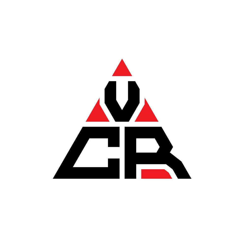 diseño de logotipo de letra de triángulo vcr con forma de triángulo. monograma de diseño de logotipo de triángulo vcr. plantilla de logotipo de vector de triángulo vcr con color rojo. logo triangular vcr logo simple, elegante y lujoso.