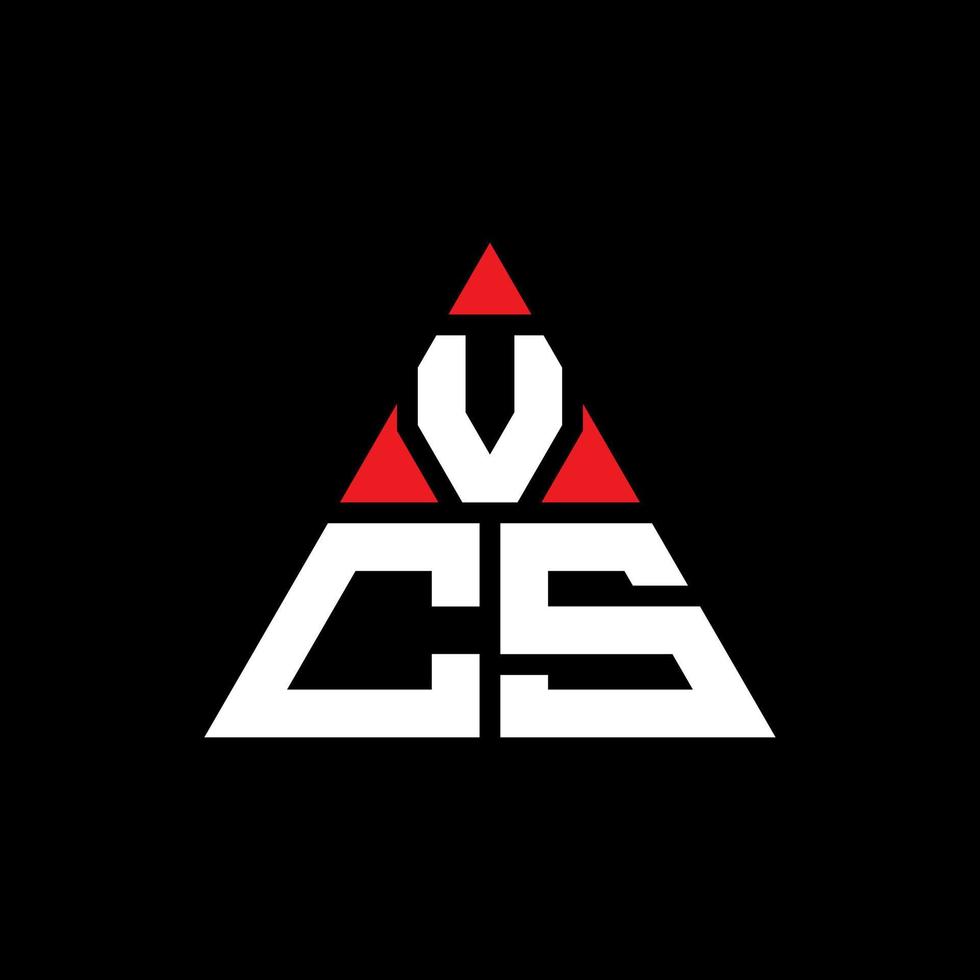 vcs diseño de logotipo de letra triangular con forma de triángulo. monograma de diseño de logotipo de triángulo vcs. plantilla de logotipo de vector de triángulo vcs con color rojo. logotipo triangular vcs logotipo simple, elegante y lujoso.