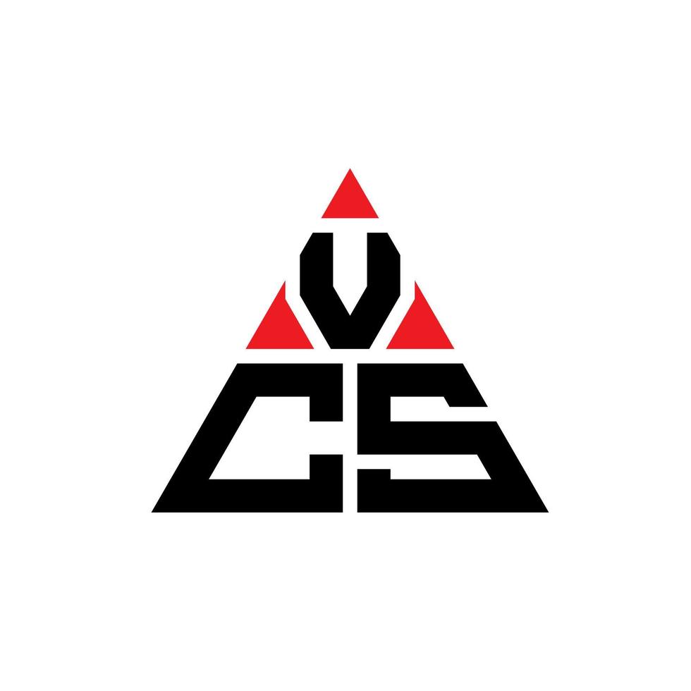 vcs diseño de logotipo de letra triangular con forma de triángulo. monograma de diseño de logotipo de triángulo vcs. plantilla de logotipo de vector de triángulo vcs con color rojo. logotipo triangular vcs logotipo simple, elegante y lujoso.