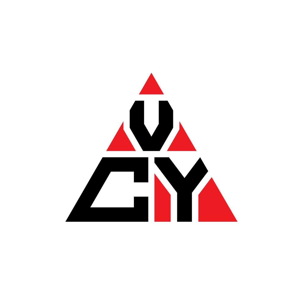 Diseño de logotipo de letra triangular vcy con forma de triángulo. monograma de diseño de logotipo de triángulo vcy. plantilla de logotipo de vector de triángulo vcy con color rojo. logotipo triangular vcy logotipo simple, elegante y lujoso.