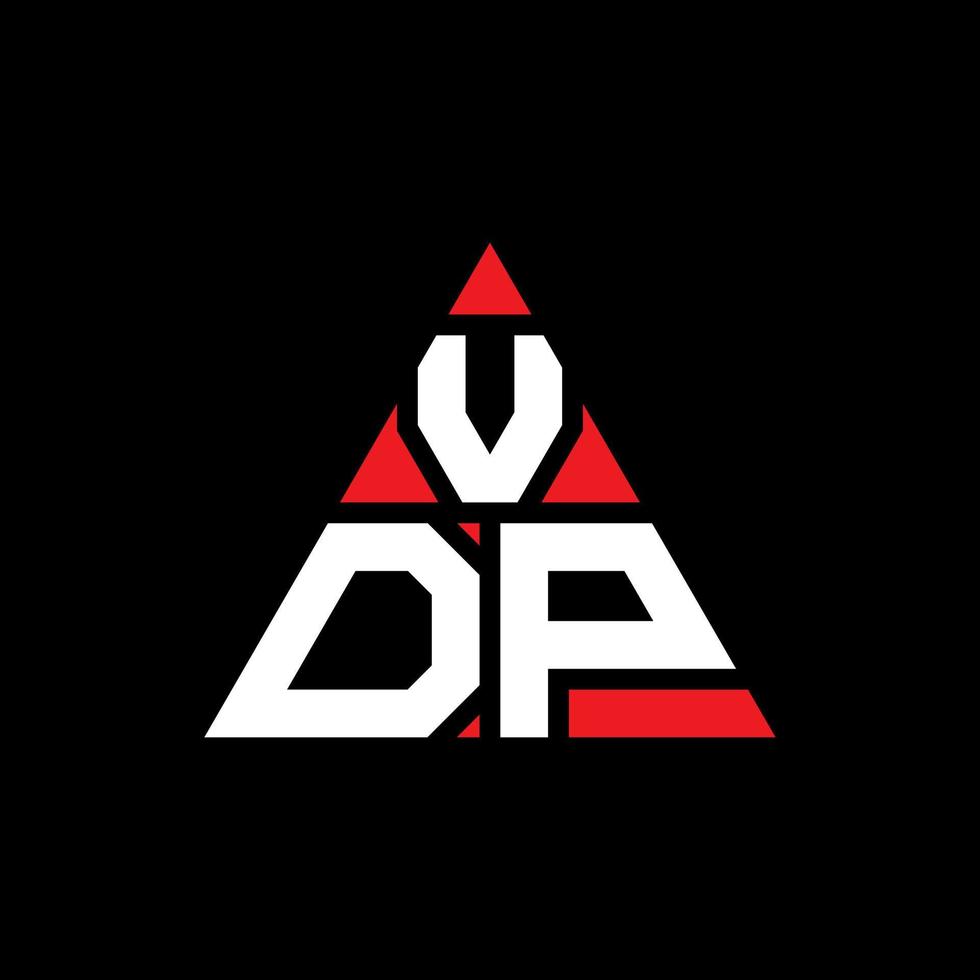 VDP triangle letter logo design with triangle shape. VDP triangle logo design monogram. VDP triangle vector logo template with red color. VDP triangular logo Simple, Elegant, and Luxurious Logo.