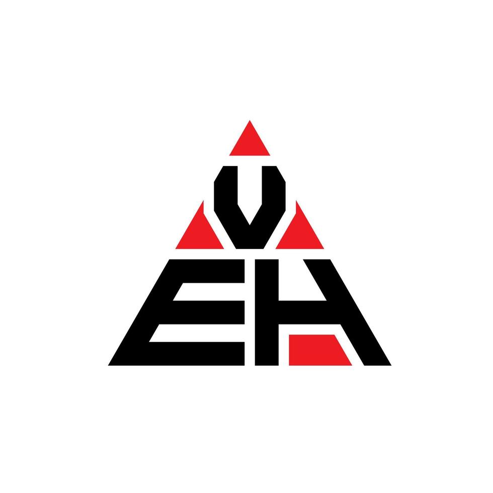 diseño de logotipo de letra de triángulo veh con forma de triángulo. monograma de diseño de logotipo de triángulo veh. plantilla de logotipo de vector de triángulo veh con color rojo. logotipo triangular veh logotipo simple, elegante y lujoso.
