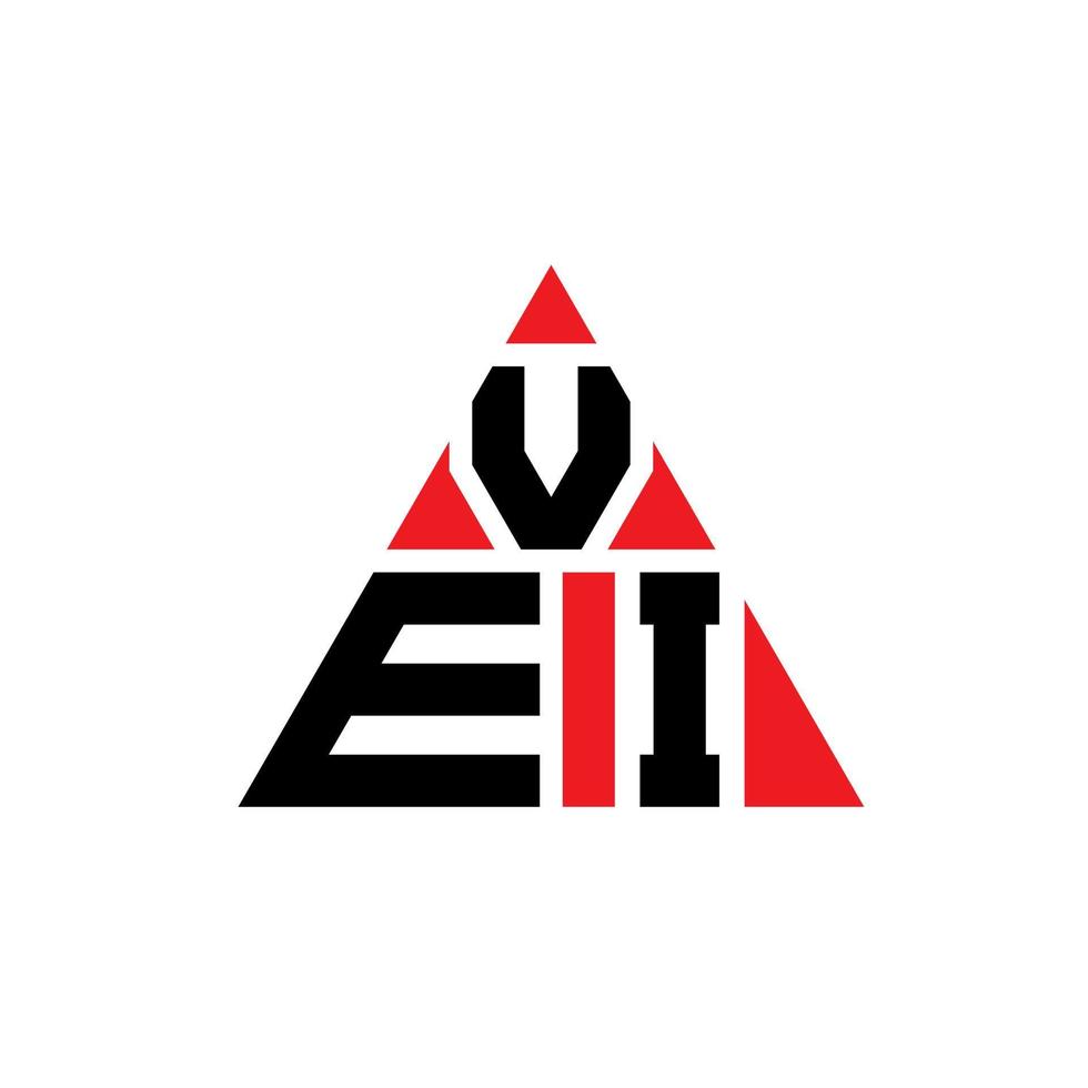 diseño de logotipo de letra de triángulo vei con forma de triángulo. monograma de diseño de logotipo de triángulo vei. plantilla de logotipo de vector de triángulo vei con color rojo. logotipo triangular vei logotipo simple, elegante y lujoso.