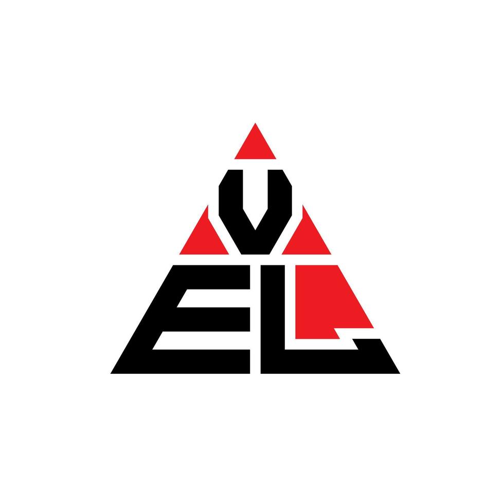 diseño de logotipo de letra de triángulo vel con forma de triángulo. monograma de diseño de logotipo de triángulo de vel. plantilla de logotipo de vector de triángulo de vel con color rojo. logotipo triangular de vel logotipo simple, elegante y lujoso.