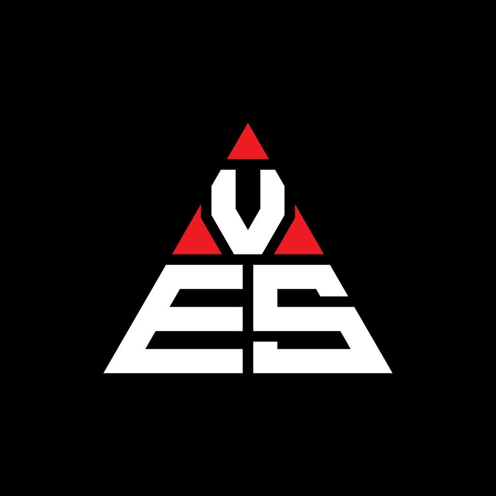 ves diseño de logotipo de letra triangular con forma de triángulo. monograma de diseño del logotipo del triángulo ves. ves plantilla de logotipo de vector de triángulo con color rojo. logo triangular ves logo simple, elegante y lujoso.