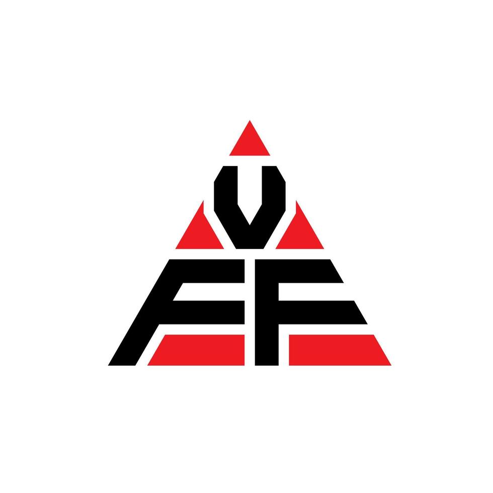 Diseño de logotipo de letra triangular vff con forma de triángulo. monograma de diseño de logotipo de triángulo vff. plantilla de logotipo de vector de triángulo vff con color rojo. logotipo triangular vff logotipo simple, elegante y lujoso.