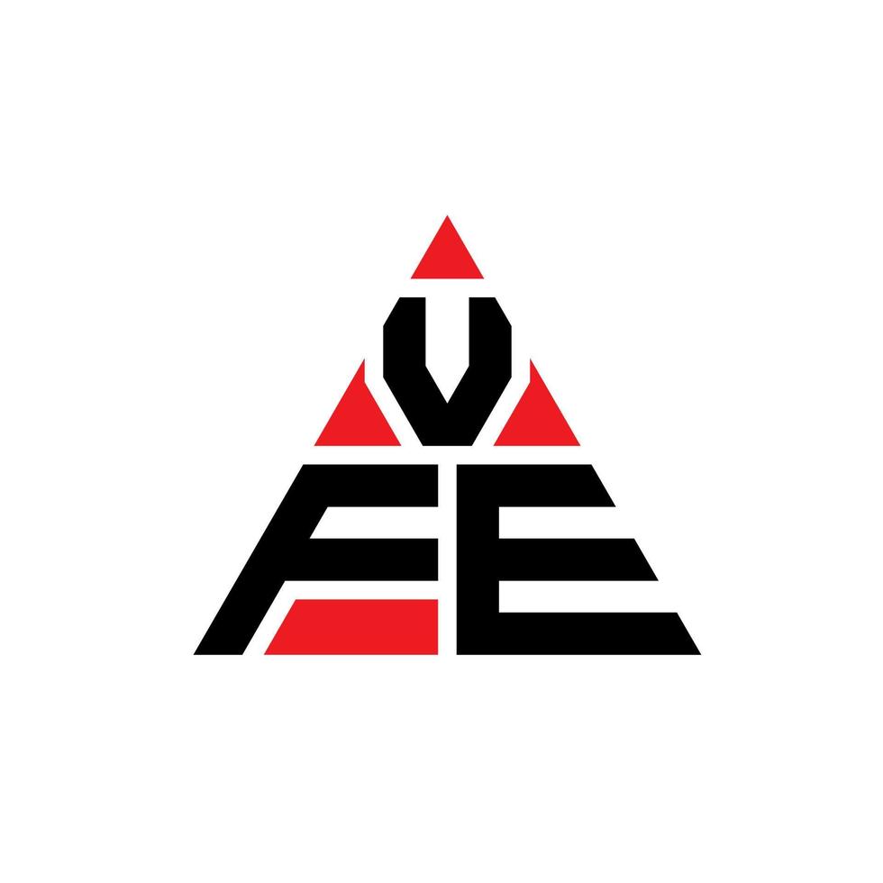 Diseño de logotipo de letra triangular vfe con forma de triángulo. monograma de diseño de logotipo de triángulo vfe. plantilla de logotipo de vector de triángulo vfe con color rojo. logotipo triangular vfe logotipo simple, elegante y lujoso.