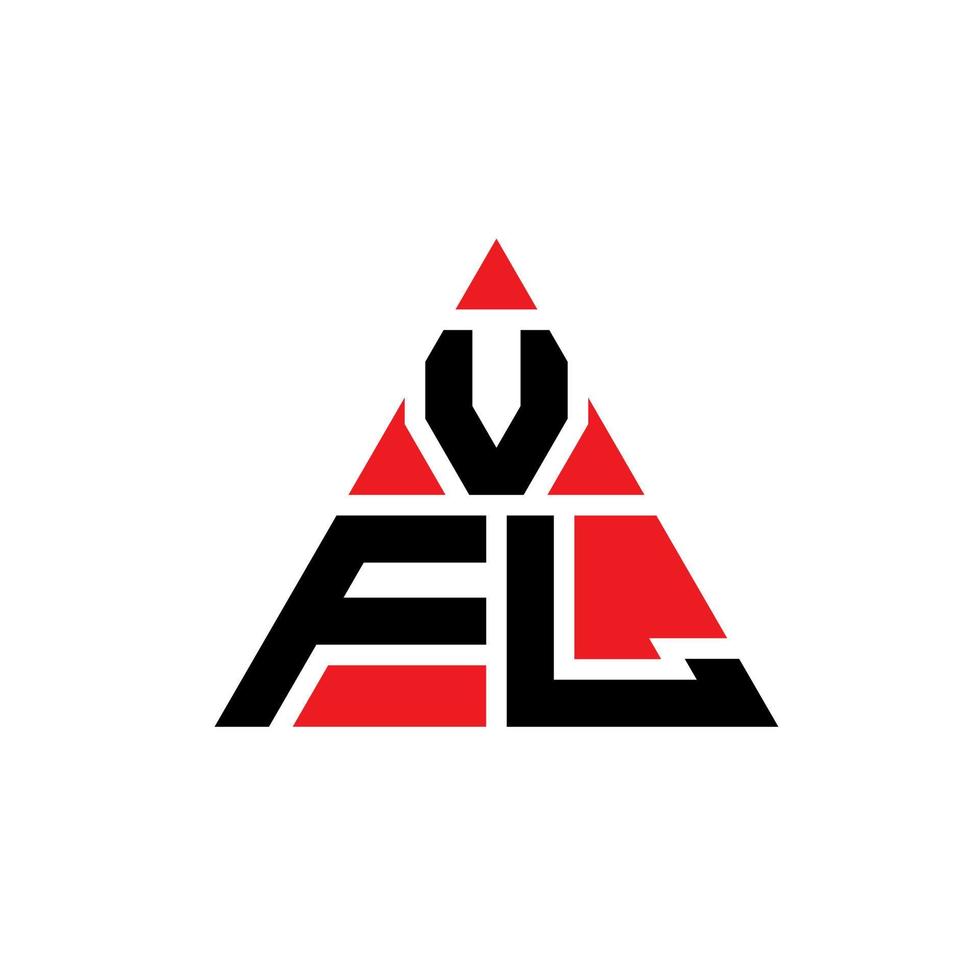 diseño de logotipo de letra triangular vfl con forma de triángulo. monograma de diseño del logotipo del triángulo vfl. plantilla de logotipo de vector de triángulo vfl con color rojo. logo triangular vfl logo simple, elegante y lujoso.