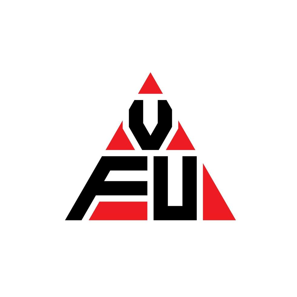 Diseño de logotipo de letra triangular vfu con forma de triángulo. monograma de diseño del logotipo del triángulo vfu. plantilla de logotipo de vector de triángulo vfu con color rojo. logotipo triangular vfu logotipo simple, elegante y lujoso.