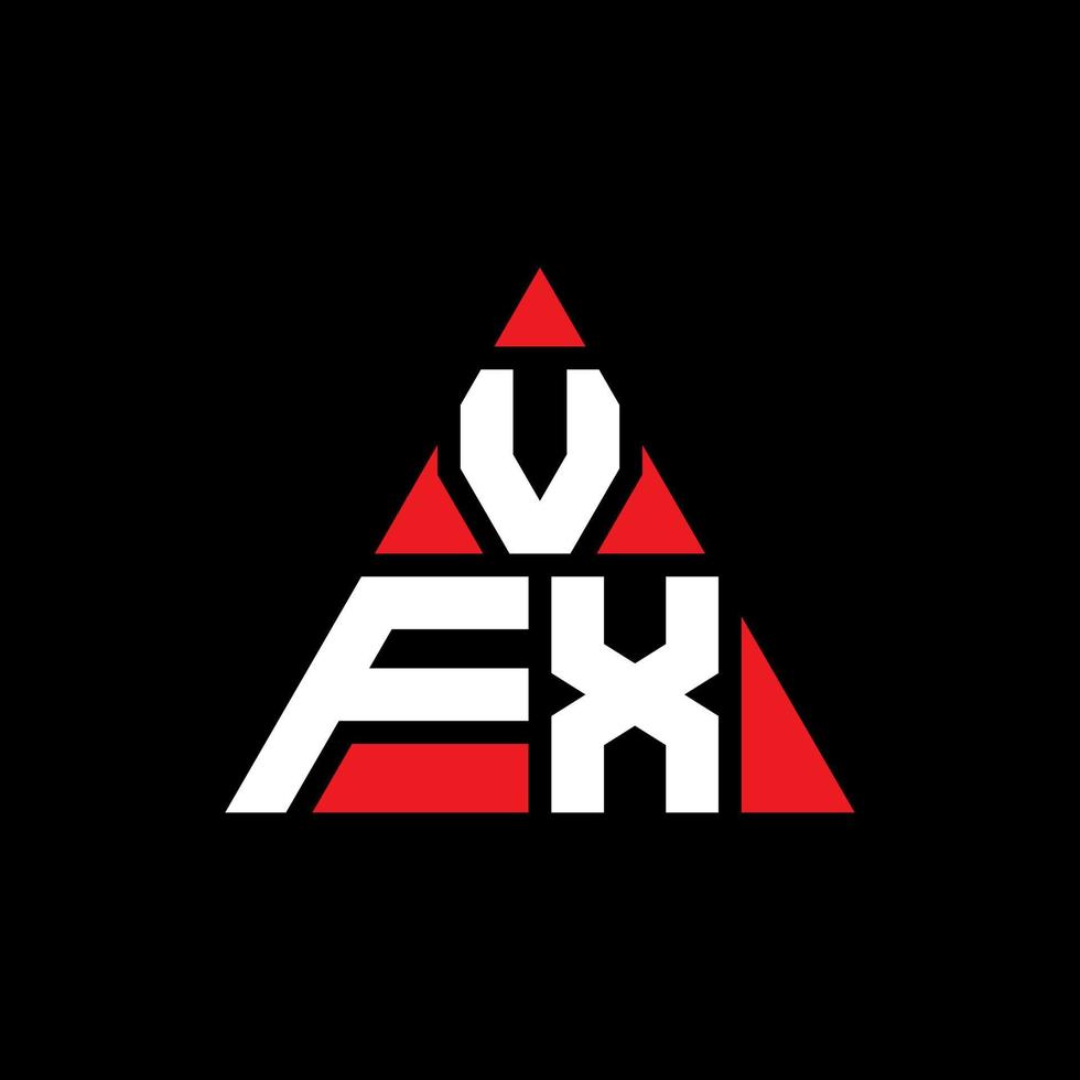 Diseño de logotipo de letra triangular vfx con forma de triángulo. monograma de diseño de logotipo de triángulo vfx. plantilla de logotipo de vector de triángulo vfx con color rojo. logotipo triangular vfx logotipo simple, elegante y lujoso.