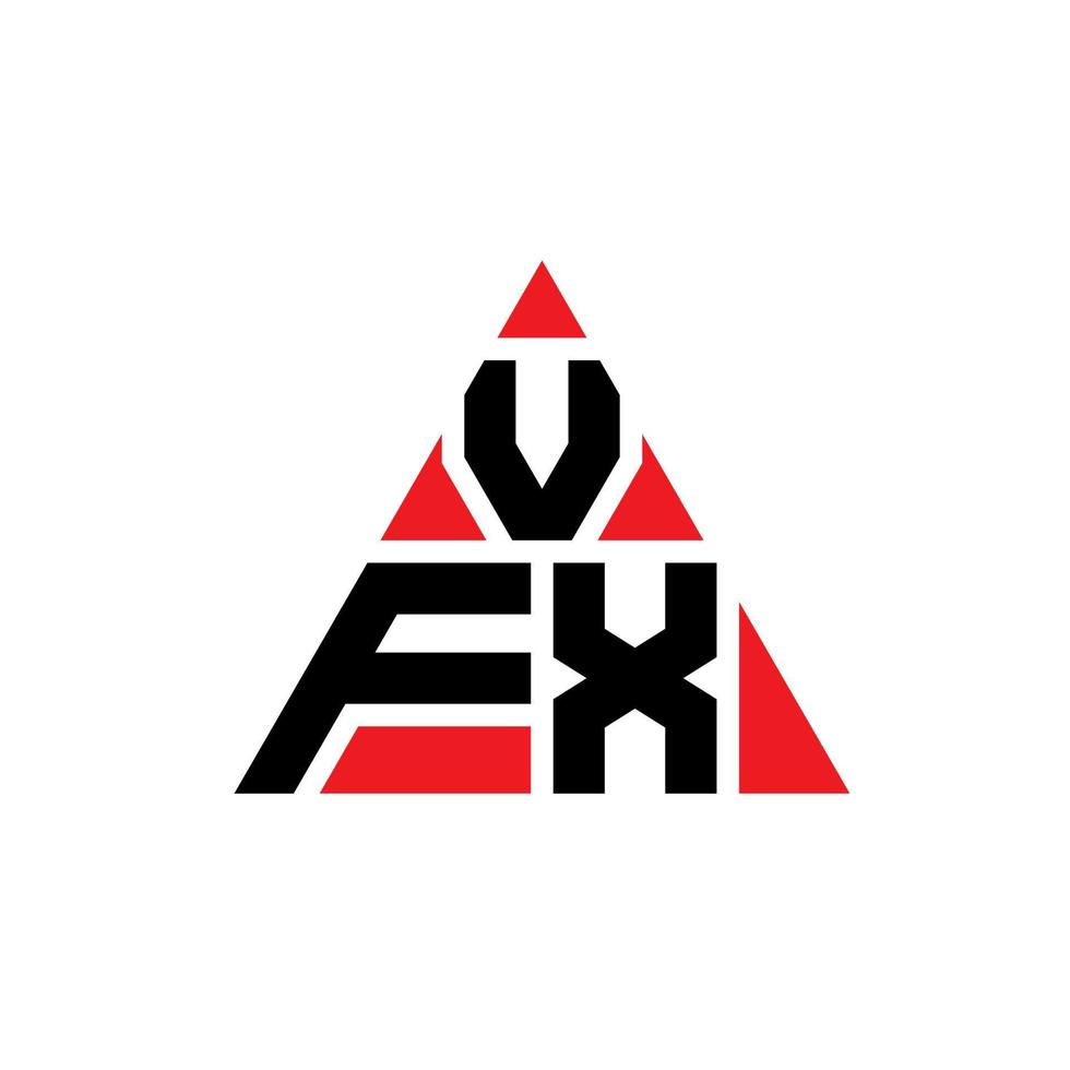 Diseño de logotipo de letra triangular vfx con forma de triángulo. monograma de diseño de logotipo de triángulo vfx. plantilla de logotipo de vector de triángulo vfx con color rojo. logotipo triangular vfx logotipo simple, elegante y lujoso.
