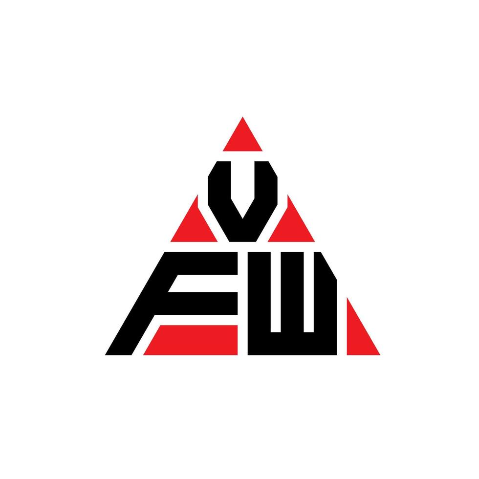 Diseño de logotipo de letra triangular vfw con forma de triángulo. monograma de diseño de logotipo de triángulo vfw. plantilla de logotipo de vector de triángulo vfw con color rojo. logotipo triangular vfw logotipo simple, elegante y lujoso.