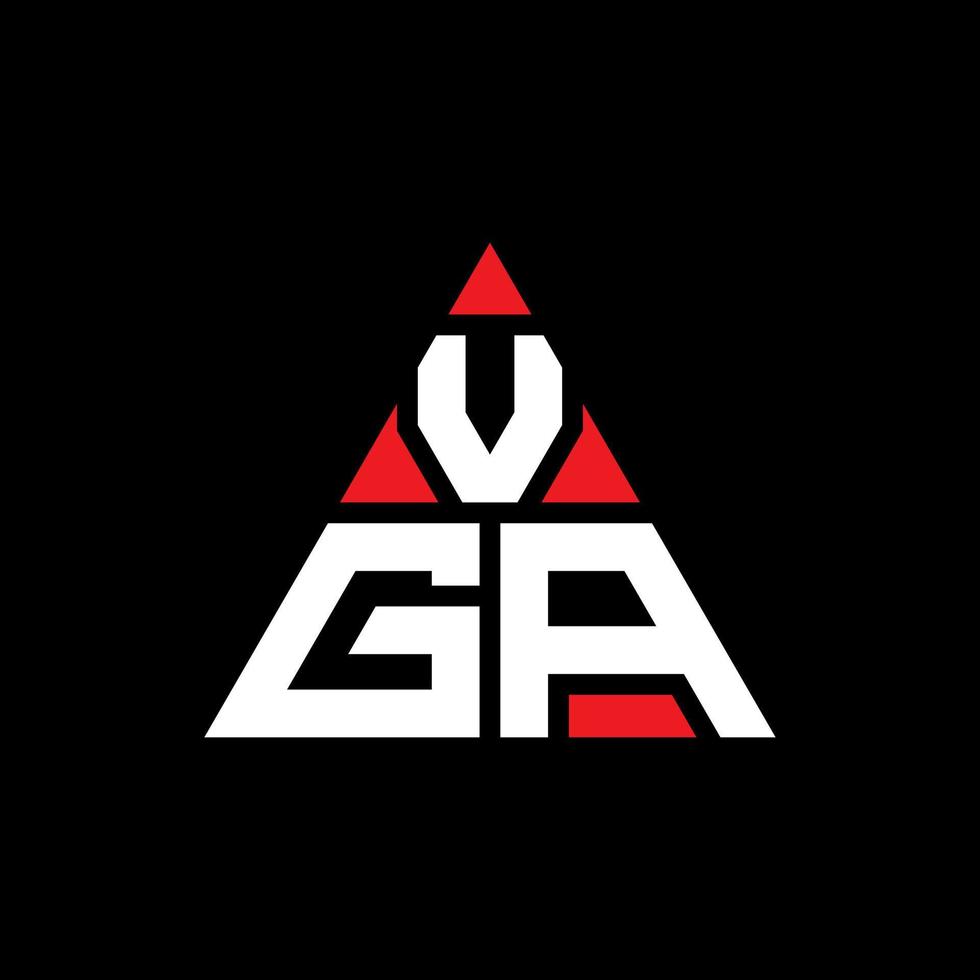 diseño de logotipo de letra de triángulo vga con forma de triángulo. monograma de diseño de logotipo de triángulo vga. plantilla de logotipo de vector de triángulo vga con color rojo. logotipo triangular vga logotipo simple, elegante y lujoso.