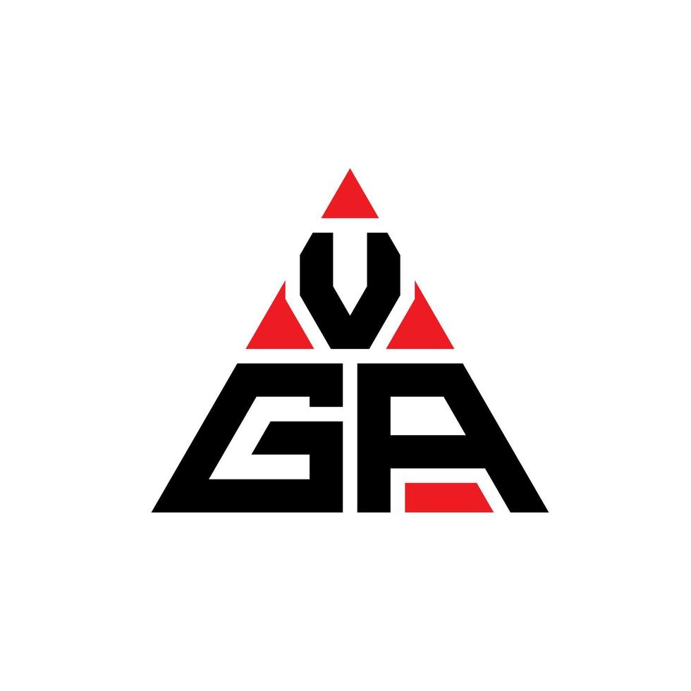diseño de logotipo de letra de triángulo vga con forma de triángulo. monograma de diseño de logotipo de triángulo vga. plantilla de logotipo de vector de triángulo vga con color rojo. logotipo triangular vga logotipo simple, elegante y lujoso.