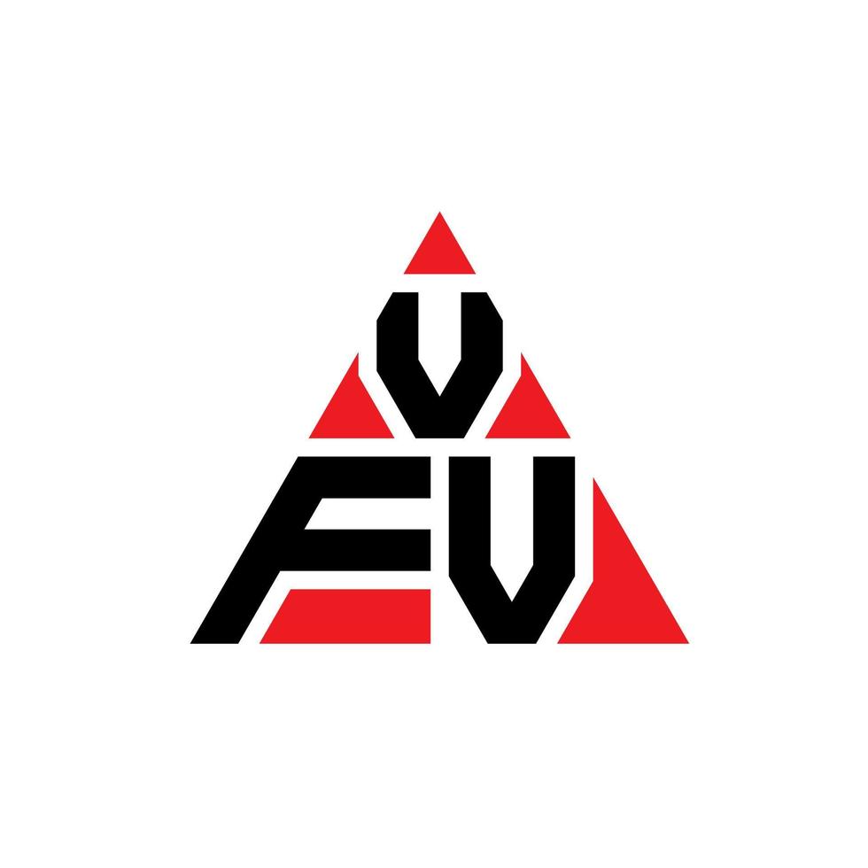 diseño de logotipo de letra triangular vfv con forma de triángulo. monograma de diseño del logotipo del triángulo vfv. plantilla de logotipo de vector de triángulo vfv con color rojo. logotipo triangular vfv logotipo simple, elegante y lujoso.