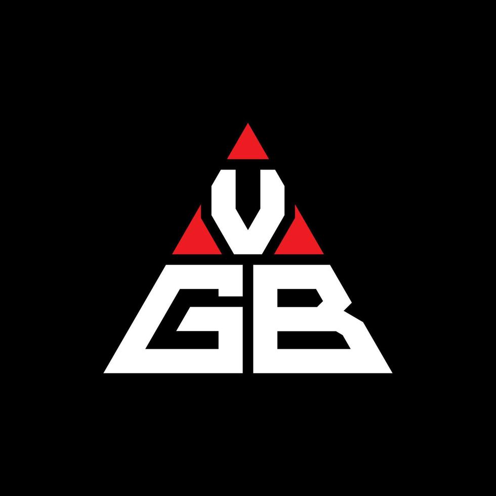 VGB triangle letter logo design with triangle shape. VGB triangle logo design monogram. VGB triangle vector logo template with red color. VGB triangular logo Simple, Elegant, and Luxurious Logo.