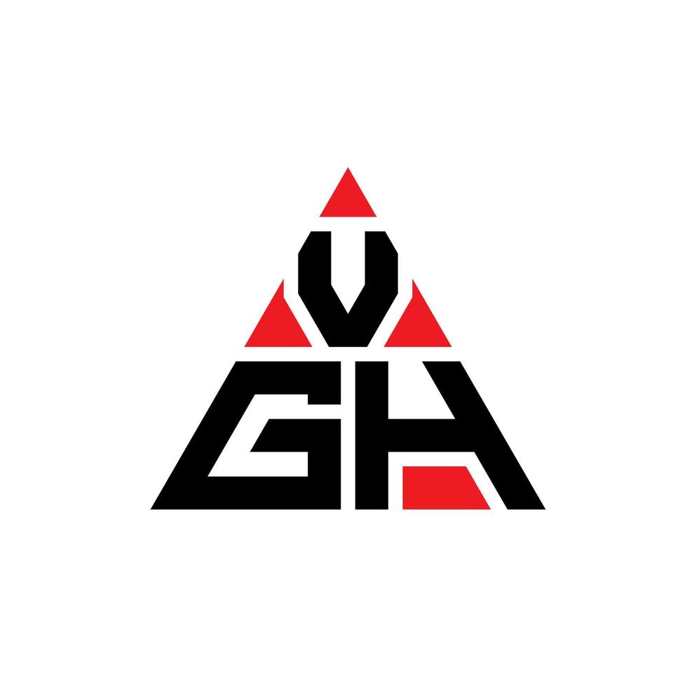 Diseño de logotipo de letra triangular vgh con forma de triángulo. monograma de diseño de logotipo de triángulo vgh. plantilla de logotipo de vector de triángulo vgh con color rojo. logotipo triangular vgh logotipo simple, elegante y lujoso.