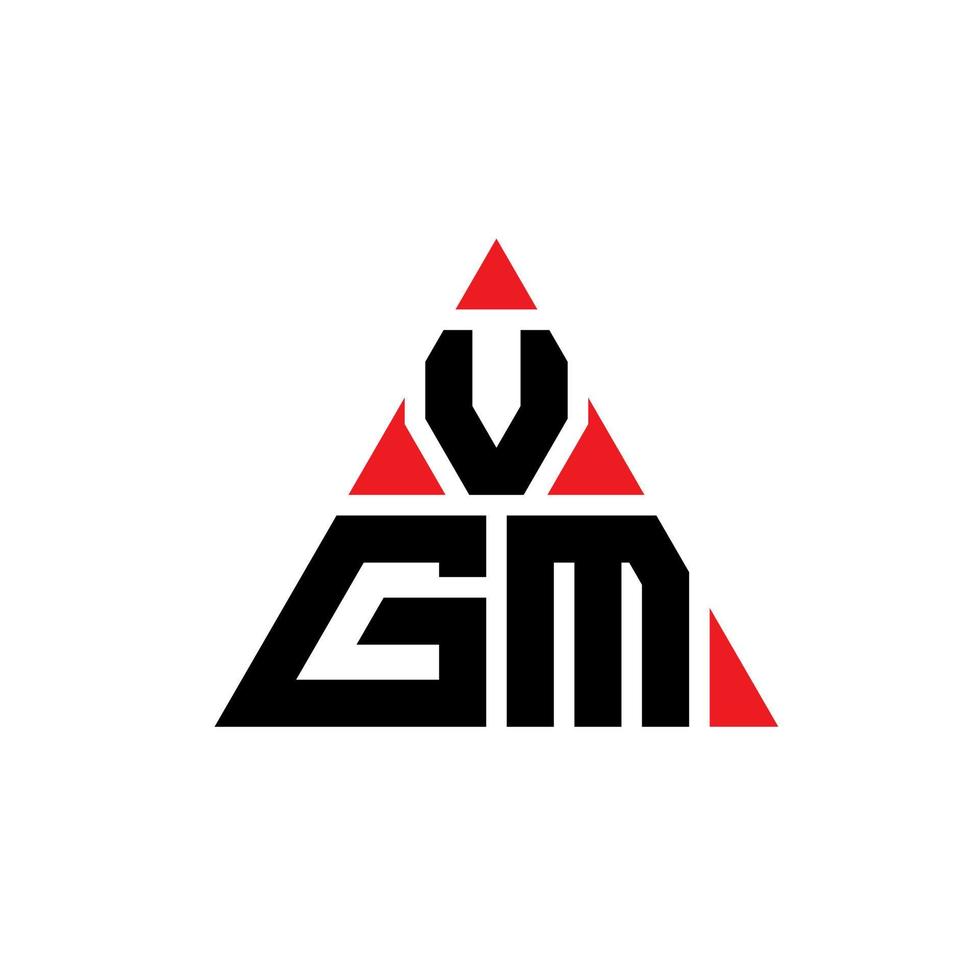 diseño de logotipo de letra triangular vgm con forma de triángulo. monograma de diseño de logotipo de triángulo vgm. plantilla de logotipo de vector de triángulo vgm con color rojo. logotipo triangular vgm logotipo simple, elegante y lujoso.