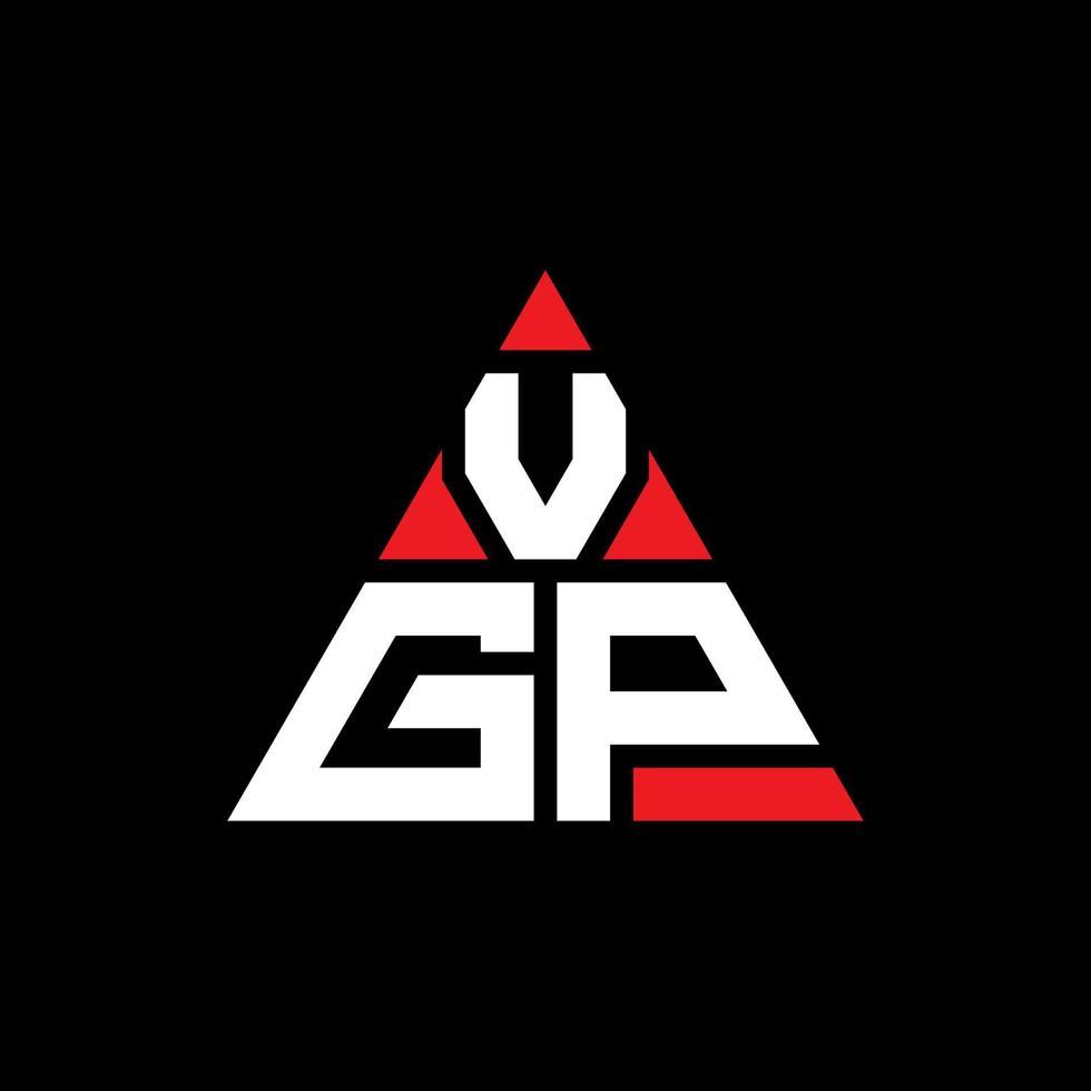 diseño de logotipo de letra triangular vgp con forma de triángulo. monograma de diseño de logotipo de triángulo vgp. plantilla de logotipo de vector de triángulo vgp con color rojo. logotipo triangular vgp logotipo simple, elegante y lujoso.