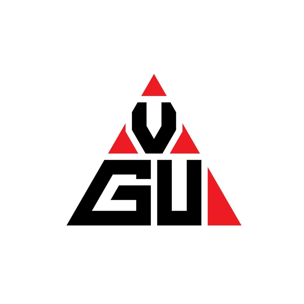 Diseño de logotipo de letra triangular vgu con forma de triángulo. monograma de diseño de logotipo de triángulo vgu. plantilla de logotipo de vector de triángulo vgu con color rojo. logotipo triangular vgu logotipo simple, elegante y lujoso.