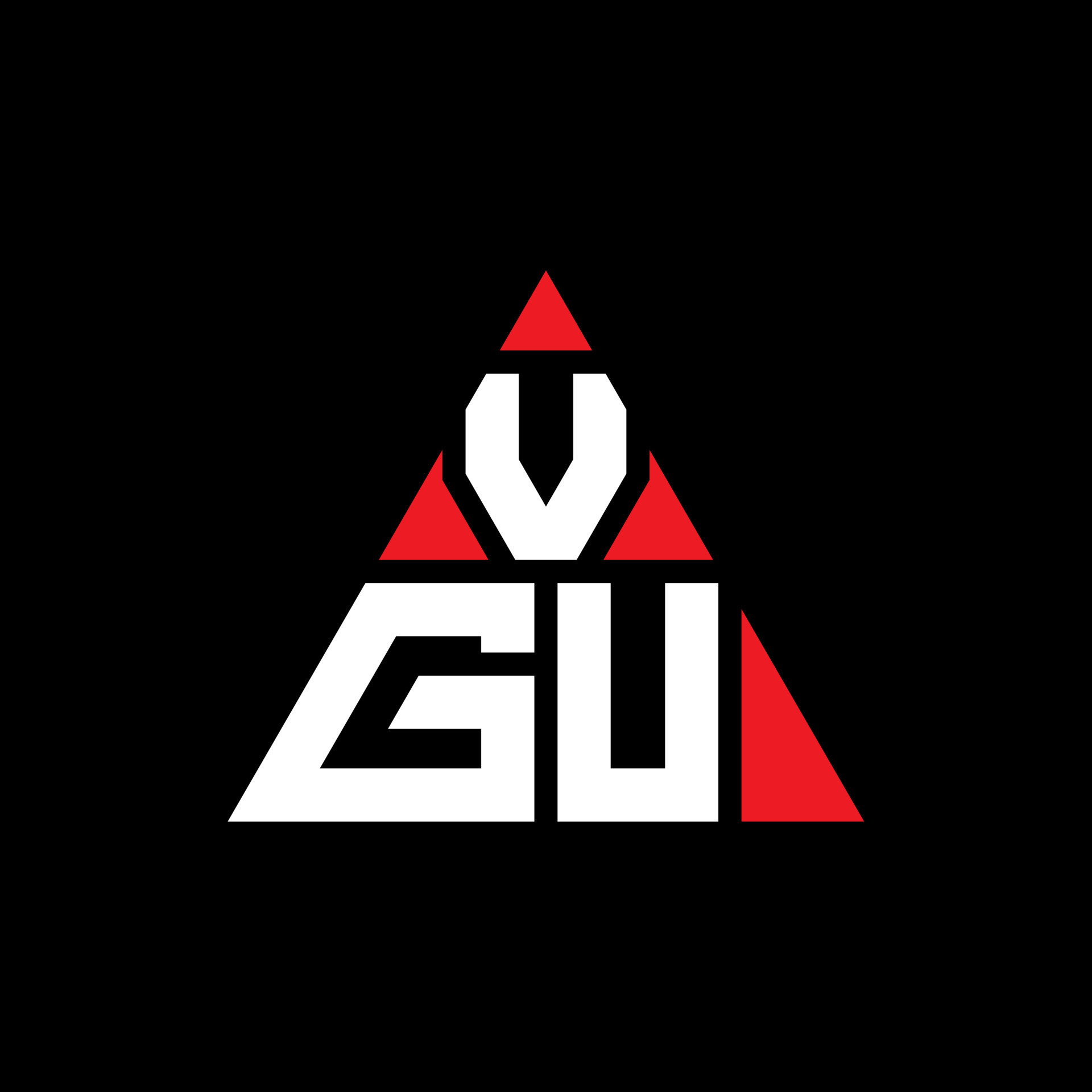 diseño de logotipo de letra triangular vgu con forma de triángulo. monograma de diseño de