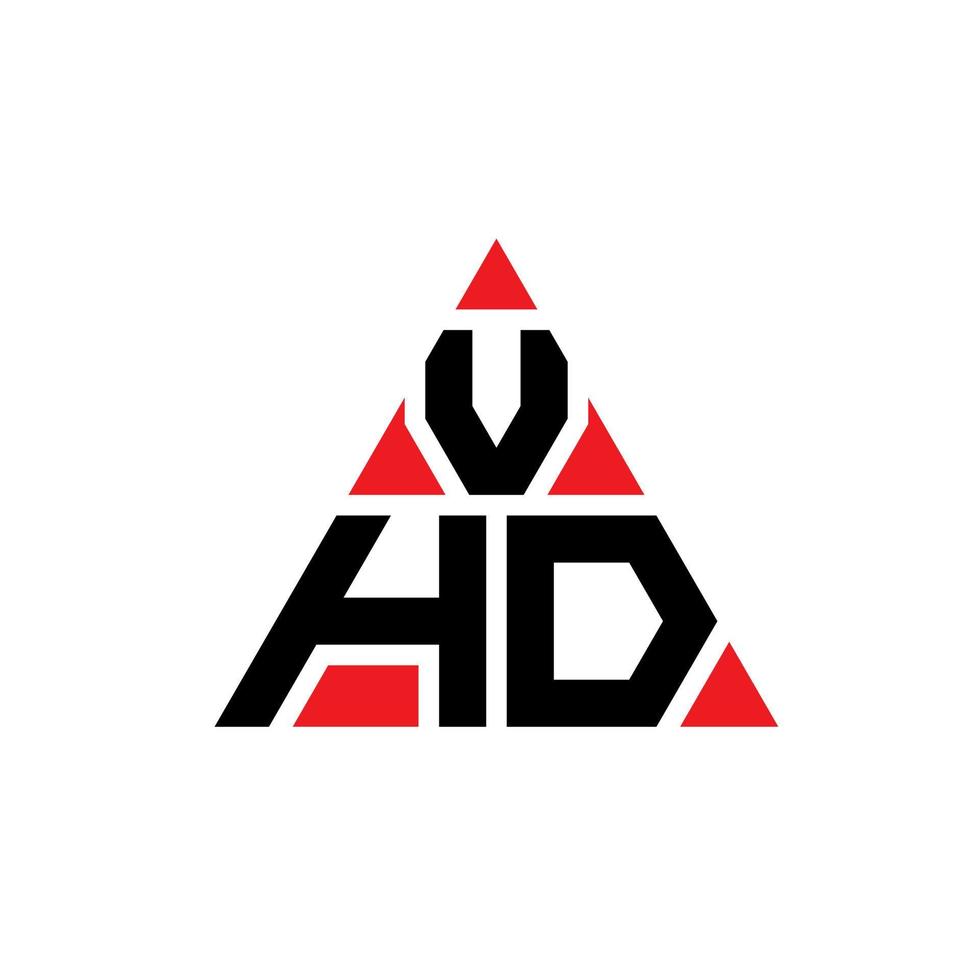 diseño de logotipo de letra triangular vhd con forma de triángulo. monograma de diseño de logotipo de triángulo vhd. plantilla de logotipo de vector de triángulo vhd con color rojo. logotipo triangular vhd logotipo simple, elegante y lujoso.