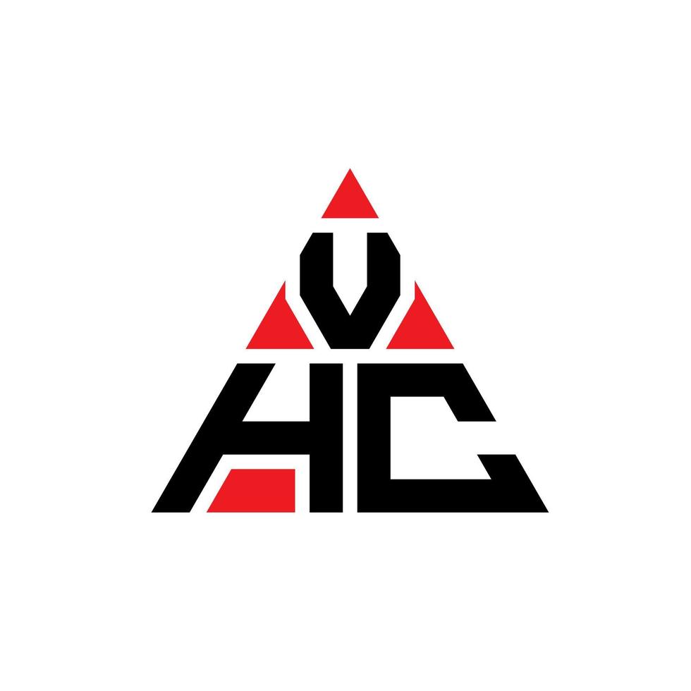 Diseño de logotipo de letra triangular vhc con forma de triángulo. monograma de diseño del logotipo del triángulo vhc. plantilla de logotipo de vector de triángulo vhc con color rojo. logotipo triangular vhc logotipo simple, elegante y lujoso.