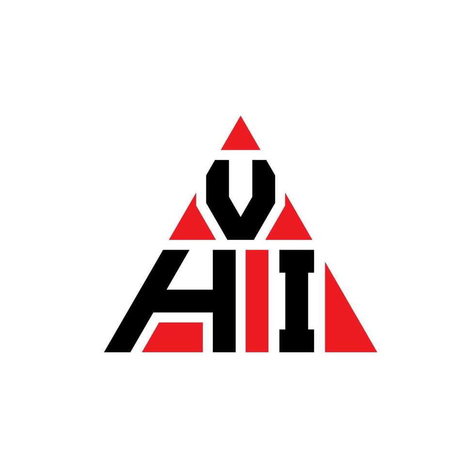 Diseño de logotipo de letra triangular vhi con forma de triángulo. monograma de diseño de logotipo de triángulo vhi. plantilla de logotipo de vector de triángulo vhi con color rojo. logotipo triangular vhi logotipo simple, elegante y lujoso.