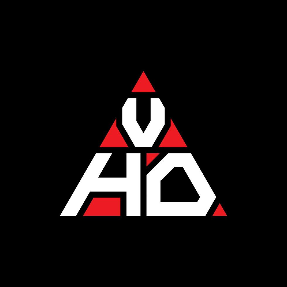 diseño de logotipo de letra triangular vho con forma de triángulo. monograma de diseño de logotipo de triángulo vho. plantilla de logotipo de vector de triángulo vho con color rojo. logotipo triangular vho logotipo simple, elegante y lujoso.